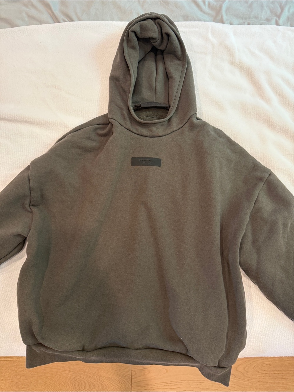 Essentials Olive Green Pullover Hoodie (unisex)